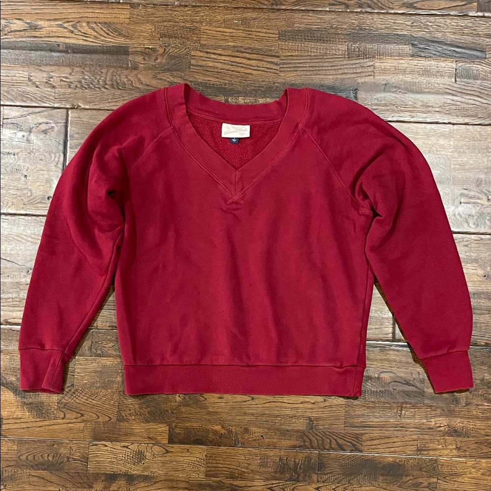 Universal Thread Women's Deep Red V-Neck Sweater